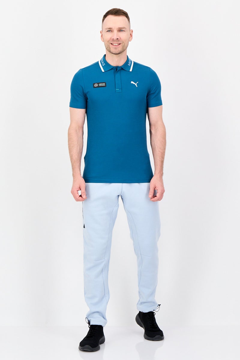 PUMA Men Sportswear Fit Short Sleeve Outdoor Polo Shirt, Teal Blue - Image 4